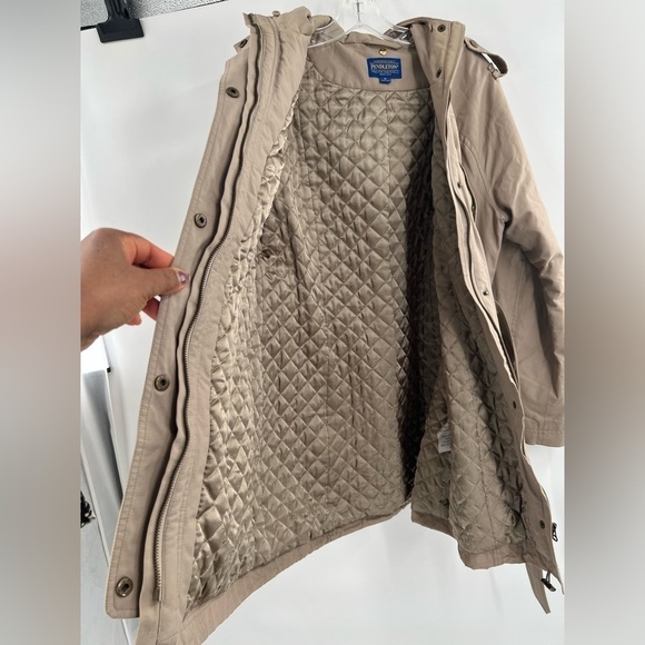 Pendleton brown trench belted coat size M - Picture 5 of 10